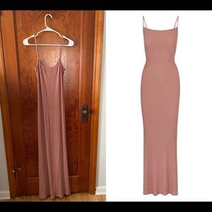 SKIMS Rose Pink Maxi Lounge Dress